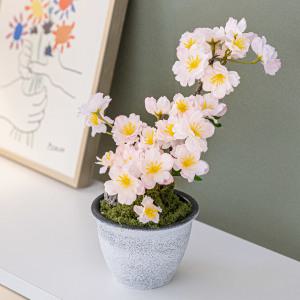 메이드 벚꽃 화분 12x30cm 인테리어 봄 조화 테이블 장식 행사 소품