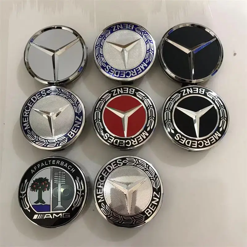 4pcs 75mm 자동차 휠 센터 캡 허브 캡 림 커버 메르세데스 벤츠 AMG A B C S 클래스 E GLA CLA GLB GLE GLK GLS 액세서리