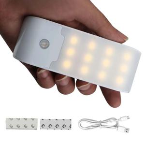 모션 센서 LED 야간 조명 USB 충전식 벽 조명 캐비닛 옷장 통로 계단 침대 옆 침실 야간 조명