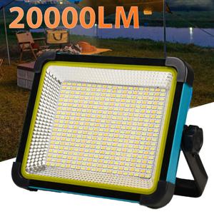 20000LM USB 충전식 LED 태양 홍수 빛 10000mAH 자석 강한 빛 휴대용 캠핑 텐트 램프 작업 수리 조명