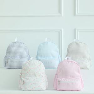 소녀 소년을위한 격자 무늬 배낭 꽃 방수 나일론 Schoolbag 학생을위한 내구성 경량 책 가방