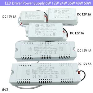 LED 드라이버 전원 공급 장치 6W 12W 24W 36W 48W 60W AC220 12V 1A -5A LED 조명 스트립에 대 한 전원 공급 장치 제어 조명 변압기