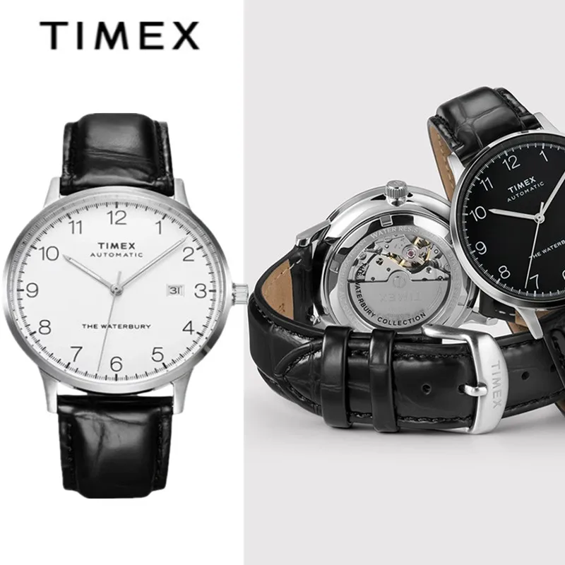 TIMEX 럭셔리 자동 시계 자동 기계식 시계 남성 미국 스테인레스 스틸 스크래치 방지 방수 다이빙 시계