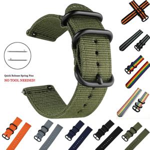 18mm 20mm 22mm 24mm 시계 나일론 스트랩 삼성 갤럭시 시계 3 4 5 pro 46mm 42mm Active2 Amazfit Bip S3 프론티어 스포츠 밴드