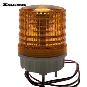 Zusen TB5051-Y 작은 노란색 신호등 스트로브 점멸, 항상 켜짐 3 가지 모드 스위치 경고 LED 조명, 12V, 24V, 110V, 220V