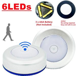 인체 유도 6LED LED 야간 조명 PIR 모션 센서 무선 감지기 가정용 침대 옆 조명 자동 켜짐/꺼짐
