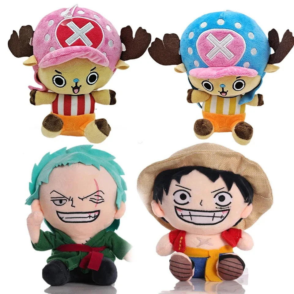 2024 Hot 25cm 원피스 애니메이션 피규어 Zoro Luffy Chopper 플러시 장난감 귀여운 만화 플러시 인형 인형 펜던트 어린이 크리스마스 선물