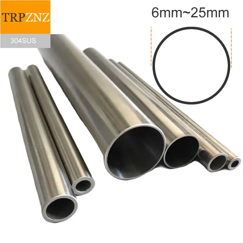 304 스테인레스 스틸 정밀 파이프 외경 25mm 내경 23mm 22mm 20mm 19mm 광택 내부 외부 OD6 ~ OD25mm