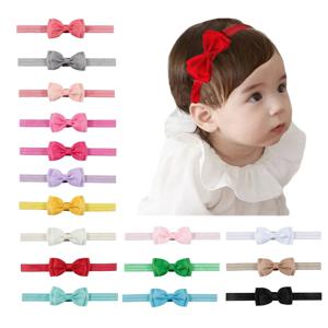 새로운 1PCS 8*4cm 더블 레이어 활 아기 소녀 헤어 밴드 Grosgain 리본 활 머리띠 유아 어린이 헤어 액세서리 사진 소품