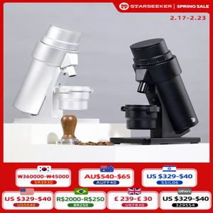 STARSEEKER EDGE PLUS 전기 커피 연마기, 티타늄 버, 무단 미세도 조정, 탈착식 자기 흡입 포트, 63mm