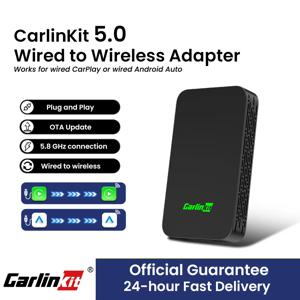 CarlinKit 5.0 2air & Mini 5 Pro 무선 안드로이드 자동차 및 카플레이 무선 어댑터, 2.4Ghz 및 5.8Ghz 와이파이 자동 연결 OTA 업데이트
