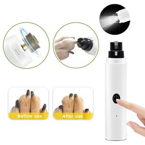 개 손톱 분쇄기에 대 한 전기 개 손톱깎이 충전식 USB 충전 LED 빛 애완 동물 조용한 고양이 발톱 손톱 손질 용품