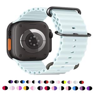 Apple watch 용 오션 밴드 울트라 시리즈 10 9 7 8 5 6 SE 49mm 45mm 46mm 42mm 44mm 40mm 41mm 실리콘 팔찌 correa iWatch 스트랩
