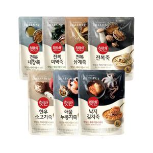 햇반죽 420g 7개 모음(전복내장죽+전복미역죽+전복삼계죽+전복죽+한우소고기죽+해물누룽지죽+낙지김치죽)