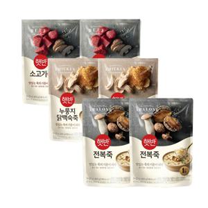 햇반죽 소고기죽 420g x2개+누룽지닭백숙죽 420g x2개+전복죽 420g x2개