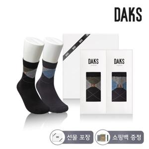 닥스양말 신사 면스판단목 이색아가일 2족세트 DK24844