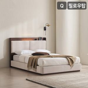 삼익가구 로우트 LED조명 패브릭 원목 침대(SB 필로우탑 7존 독립스프링 매트리스-퀸)