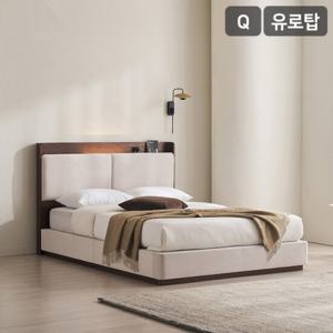 삼익가구 로우트 LED조명 패브릭 원목 침대(SB 유로탑 7존 독립스프링 매트리스-퀸)