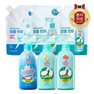 온더바디 발을씻자 풋샴푸 510ml용기 x 2개+500ml리필 x 1개 (레몬/자몽/쿨링 택1)