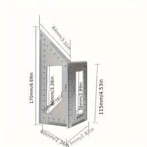 TEMU 전문가용 알루미늄 합금 각도자 - 목공, 측정 및 레이아웃용 45° & 90° 정밀 사각 게이지 - DIY 및 전문가를 위한 내구성 있고 정확한 도구