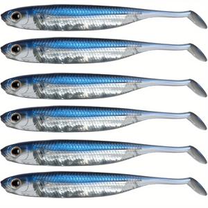 TEMU 5pcs/6pcs 패들 테일 부드러운 플라스틱 Swimbaits, 인공 반사 Wobbler 낚시 미끼, 낚시 액세서리