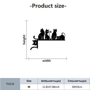 TEMU 1pc WhimsyCat 금속 고양이 실루엣 문 탑퍼, 재미있는 고양이 선반 브래킷, 깃털 없는 동물 테마 벽 미술, 실내 침실 장식, 고양이 팬들을 위한 멋진 선물, 축제적인 홈 액센트