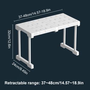 TEMU 조절 가능한 텐션 선반 - 확장 가능, 접이식 벽걸이 수납 선반 & 캐비닛 선반, 플라스틱/탄소강, 옷장 및 옷장 정리용 텔레스코픽 디자인, 상점, RV 주방 및 가정용으로 이상적