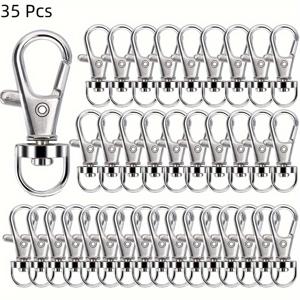 TEMU 35개 팩 중간 크기 아연 합금 랍스터 발톱 걸쇠, 매력 및 공예품을 위한 스위블 키체인 클립, 전원 필요 없음, 기본 스타일 - 이상적인 크리스마스 선물