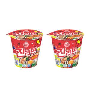 오뚜기 진라면 매운맛 컵라면 소컵 65g 24개 작은 컵