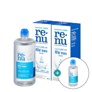 [바슈롬] 리뉴 후레쉬 500ml x 2개 + 120ml / 소프트 렌즈 세척액