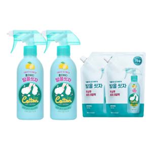 온더바디 코튼풋 발을씻자 풋샴푸 레몬향 본품 385ml 2개+ 레몬향 리필 500ml 2개