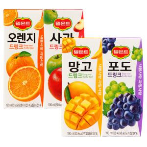 롯데 델몬트 190ml X 32팩/오렌지 망고 사과 포도