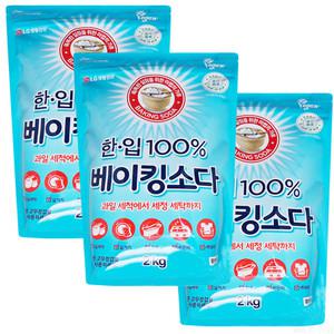 엘지생활건강 한입 100% 베이킹소다 2kg 3개