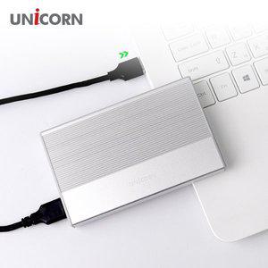 [유니콘] USB3.1 SSD HDD 2.5인치 외장하드케이스 알루미늄 슬라이드조립 HDD-600VA