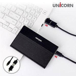 [유니콘] USB3.1 5G C타입 A+C젠더 2.5인치 외장하드케이스 알루미늄 슬라이드조립 HDD-700VA