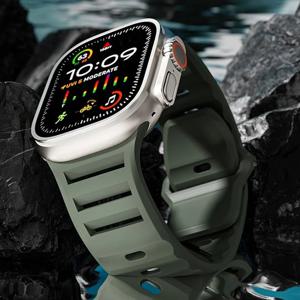 Apple watch 울트라 2 밴드 용 실리콘 스트랩 49mm 45mm 44 mm 42mm 46mm 액세서리 스포츠 코레아 팔찌 iwatch 10 9 8 7 6 SE 5 4