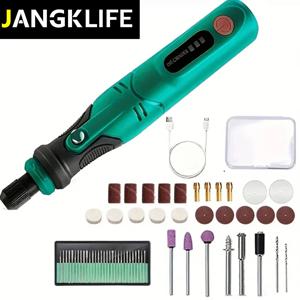 JANGKLIFE USB 무선 회전 도구 키트, 목공 조각 펜, DIY 쥬얼리 금속 유리 미니 무선 드릴
