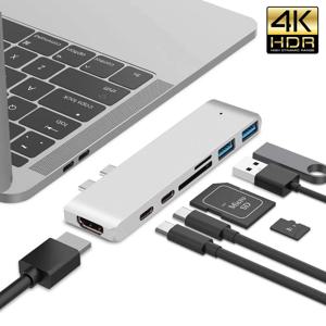 USB 3.1 C타입 허브 HDMI 어댑터, 맥북 에어 프로 M3 M2 M1 칩용 3.0 TF SD 리더 슬롯 PD, 4K 썬더볼트 3