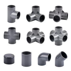 내경 20 25 32mm PVC 파이프 커넥터 스트레이트 엘보 티 워터 파이프 어댑터 홈 DIY 튜브 3 4 5 6 가지 방법