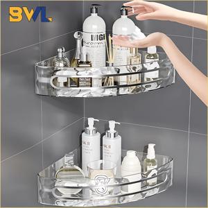 2PCS 욕실 선반 주방 스토리지 주최자 플라스틱 샴푸 랙 샤워 선반 욕실 액세서리 드릴 선반 없음