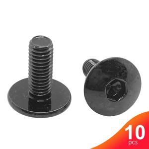 10pcs 블랙 대형 플랫 헤드 육각형 소켓 나사 볼트 M6 녹슬지 않는 검은 아연 도금 오토바이 오토바이 스쿠터 테일 플레이트