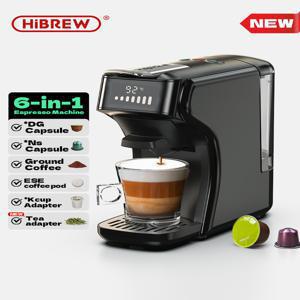 HiBREW 6in1 캡슐 커피 머신 핫/콜드 다중 에스프레소 카페테라 카푸치노 커피 메이커 Dolce Gusto Nespresso Powder H1B