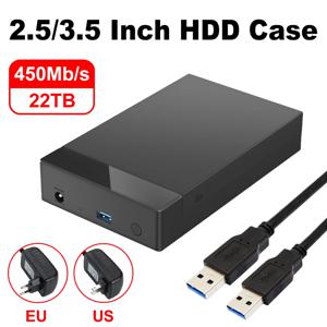 3.5인치 HDD 케이스 SATA-USB 3.0 어댑터 2.5인치 3.5인치 SSD 디스크용 외장형 하드 드라이브 인클로저 PC Lapop용 450Mb/s 22TB HDD 케이스