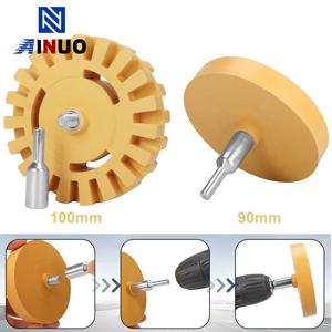 3.5/4 인치 자동차 데칼 리무버 지우개 휠 전기 드릴 용 고무 디스크 로타리 자동차 표면 스티커 제거 도구 고무 휠