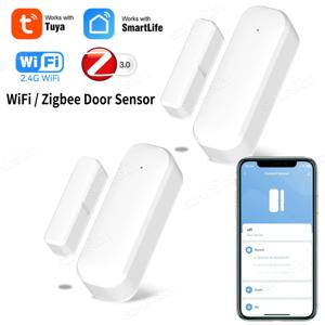 Tuya Zigbee Wifi 도어 센서 스마트 도어 창 감지기 보안 경보 시스템 도난 방지 스마트 라이프와 함께 작동 Alexa Google 홈