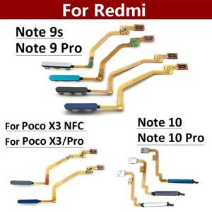 지문 Xiaomi Redmi Note 9 10 Pro 9s Poco X3 Pro M3 홈 버튼 지문 메뉴 반환 키 센서 플렉스 케이블