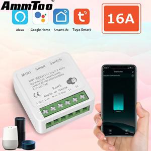 16A Tuya WiFi 스마트 스위치 모듈 양방향 제어 미니 스위치 차단기 Alexa Google Alice와 함께 작동하는 스마트 라이프