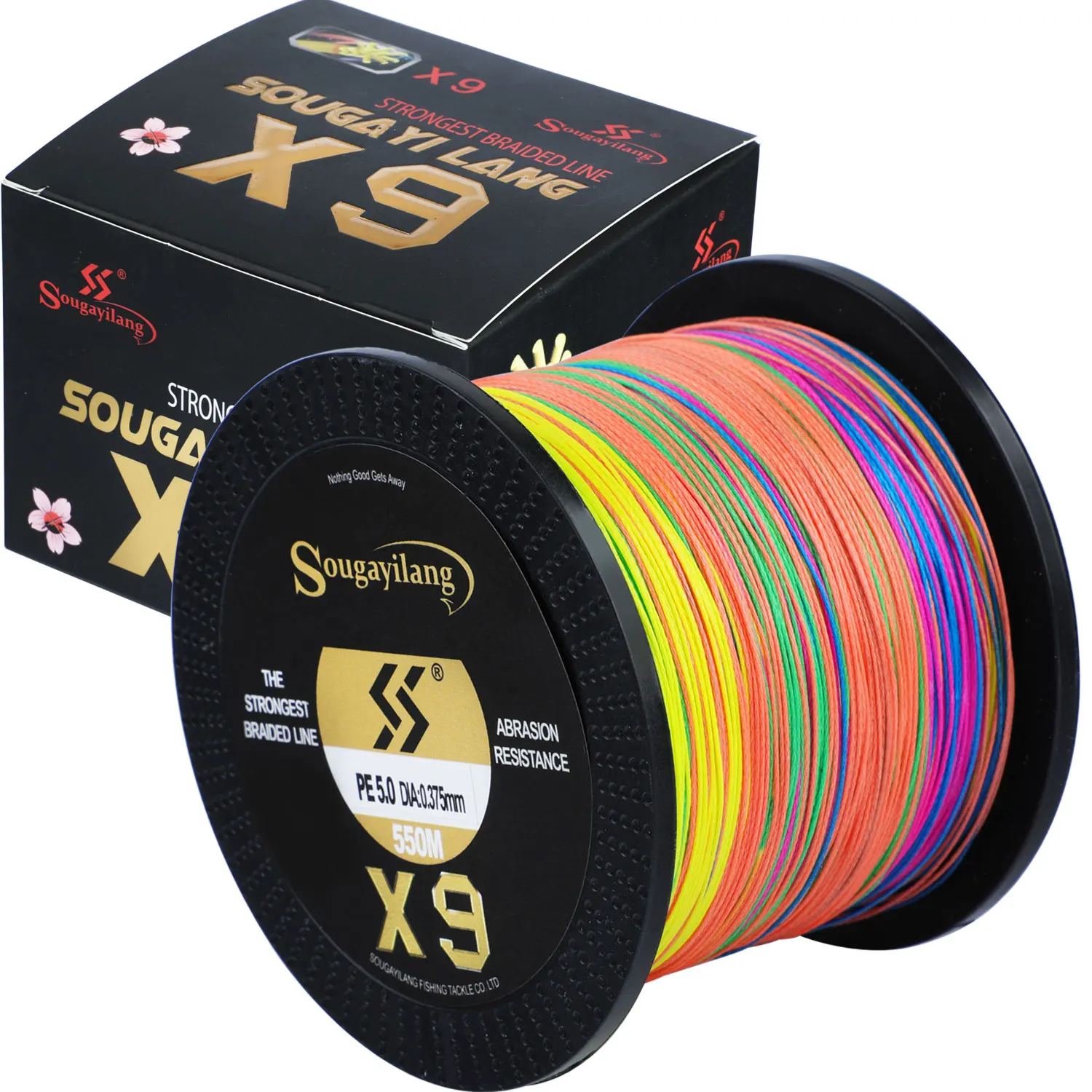 Sougayilang X9 땋은 낚싯줄 550M 350M 150M 17-97LB 멀티필라멘트 낚싯줄 0.128-0.405mm 초강력 PE 라인 Pesca