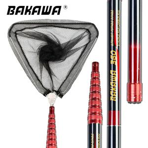 BAKAWA 접이식 낚시 그물 텔레스코픽 랜딩 네트 4m3.6M 잉어 탄소 섬유 플라이 도구 바다 핸드 딥 네트 랜딩 네트 액세서리