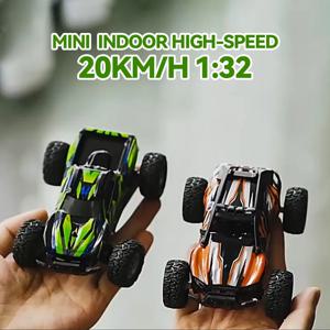 1:32 미니 RC 자동차 원격 제어 자동차 20 Km/h 오프로드 고속 레이싱 실내 드리프트 가속 어린이 전기 장난감 크롤러